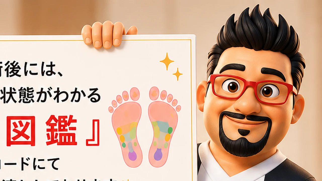 施術後に『足裏図鑑』をQRコードでお渡しします